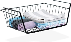 Hanging under-shelf basket, metal, black 40.5 × 26.5 × 14.5 cm