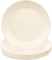 Plastikinės desertinės lėkštės Sandy, kreminės, 20,5 cm, 6 vnt.