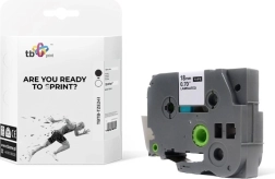 Tape for BROTHER label makers, black print on white background 18 mm x 8 m