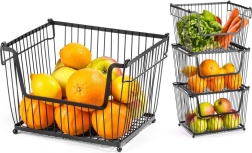 Metalinė vaisių ir daržovių pintinė, juoda