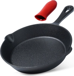 Cast iron pan with silicone sleeve 20 cm