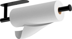 Sieninis nerūdijančio plieno popierinių rankšluosčių laikiklis, juodas