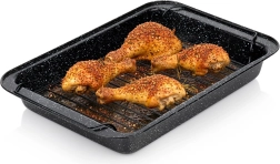Roasting pan with rack, granite non-stick surface 37.5 × 25.5 × 5 cm