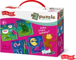 Far Far Land dėlionė derinami gyvūnų nameliai