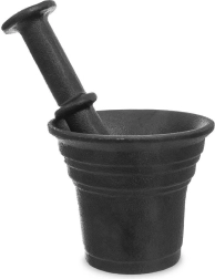 Ketaus grūstuvė prieskoniams, juoda