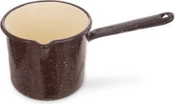 Rudas emaliuotas puodelis–prikaistuvis 12 cm, 1,2 l