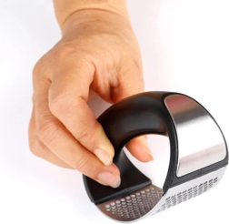 Rankinis česnako presas iš nerūdijančio plieno su ergonomine rankena