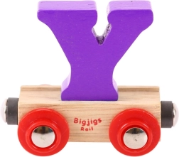 Medinis vagonėlis su raide Y BIGJIGS RAIL
