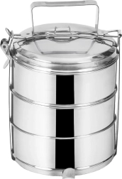 Nerūdijančio plieno trijų aukštų pietų nešyklė 3 × 1,3 l