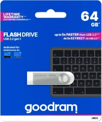 USB flash disk UNO3 64GB USB 3.2 Gen1 silver