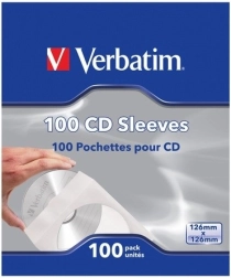 Popieriniai CD vokai su langeliu 100 vnt. VERBATIM