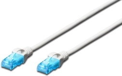 RJ45 U/UTP 5e kategorijos patch kabelis, PVC, baltas, 1 m
