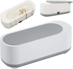 Vibracinis juvelyrinių dirbinių ir akinių valytuvas, maitinamas baterijomis