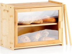 Bambukinė dviejų lygių duoninė su žnyplėmis 40 × 20 × 31 cm