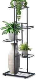 Metalinė juoda penkių aukštų gėlių stovas 96 cm