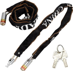 Plieninė grandininė spyna dviračiui ir motociklui 125 cm su 2 raktais