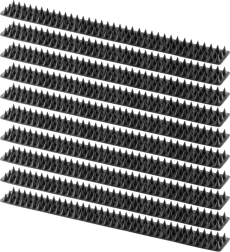 Plastikiniai spygliai nuo paukščių, juodi, 50 × 4,3 cm, 10 vnt. rinkinys