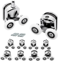 Dvigubų dušo durų važiuoklės ratukų rinkinys, 8 vnt.