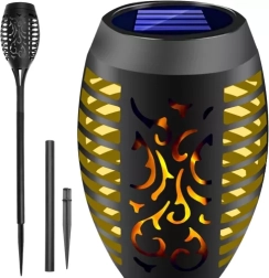 Saulės sodo deglo formos LED šviestuvas su liepsnos efektu