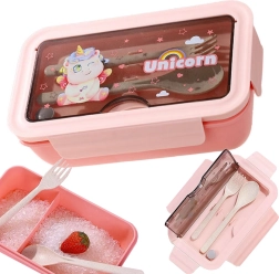 Pietų dėžutė su pertvaromis ir stalo įrankiais, 1 l