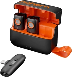 HOHEM wireless microphone system with charging case (2 transmitters + 1 receiver)