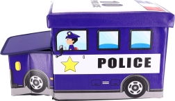 Žaislų laikymo dėžė su taburete – policijos automobilis