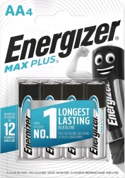 Alkaline Batteries AA ENERGIZER MAX PLUS, 4 pcs