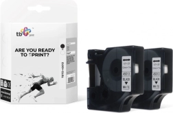 Tape for DYMO 12 mm x 7 m, black print on white background, 2 pcs