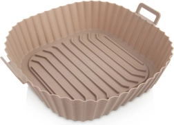 Silikoninis įdėklinis krepšelis karšto oro gruzdintuvei 22 cm – smėlio spalvos