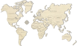 Medinis pasaulio žemėlapis WOODEN CITY didelis