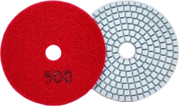Set of 10 Diamond Polishing Discs 80 mm for Porcelain Stoneware and Tiles, Dry and Wet, Hook-and-Loop, Grit 500