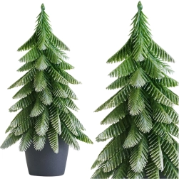 Dekoratyvinis dirbtinis medelis vazone su sidabriniu efektu 32 × 12 cm