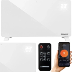 Stiklinis elektrinis radiatorius KAMINER Zelva 2500 W su Wi‑Fi ir nuotolinio valdymo pultu