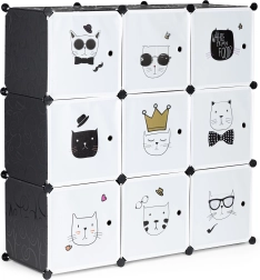 Children’s modular cabinet with 9 cubes with cat motifs modernhome
