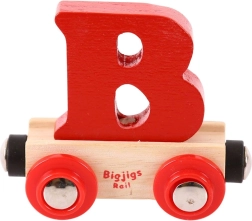 Medinis vagonėlis su raide B – BIGJIGS RAIL