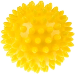 Fizjo reabilitacinis masažinis kamuoliukas su dygliukais 6,6 cm geltonas – 1 vnt.