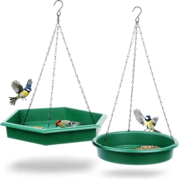 Hanging 2-in-1 Bird Feeder and Birdbath, Set of 2 ProGarden