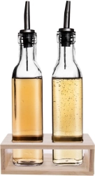 Stikliniai aliejaus ir acto dozatoriai stende 2×300 ml
