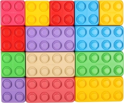 Statybinių spalvotų kaladėlių rinkinys junior 60 vnt. MARIOINEX