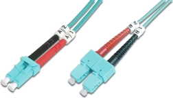 Optical patch cord LC–SC MM OM3 duplex LSOH 1 m