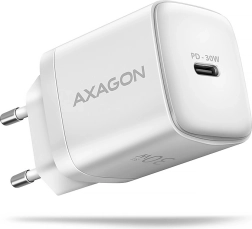 AXAGON USB‑C 30 W (PD 3.0/QC 4+/SFC) tinklo įkroviklis, baltas