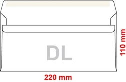 Savaime užsiklijuojantys DL vokai 100 vnt.