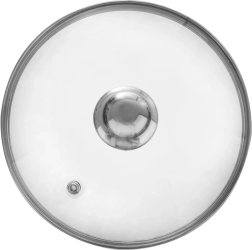 Stiklinis dangtis 22 cm su nerūdijančio plieno kraštu