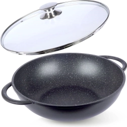 Granite wok with lid 32 cm