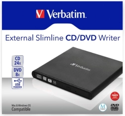 External Slim CD/DVD Burner USB 2.0 VERBATIM