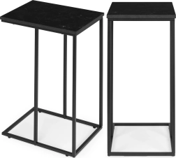 Side Table C-shape for Laptop with Marble Effect by ModernHome