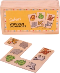 Bigjigs Toys medinis domino Safari