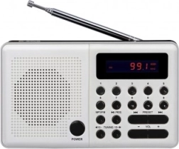 Nešiojamas radijas Pliszka USB, FM, baltas