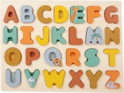 Medinis dėlionės įdėklas abėcėlė Safari small foot