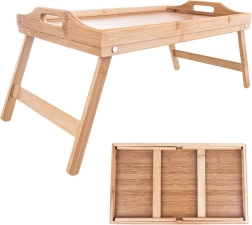 Sulankstomas bambukinis pusryčių staliukas 50 × 30 × 24,5 cm